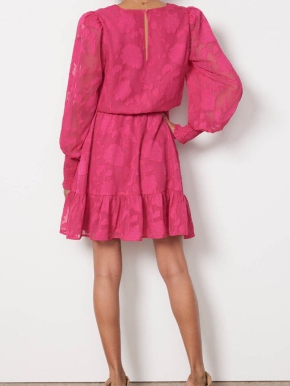 $128 EVEREVE Small Floral Shoshanna Penelope Dress Pink Fuschia - Picture 7 of 10